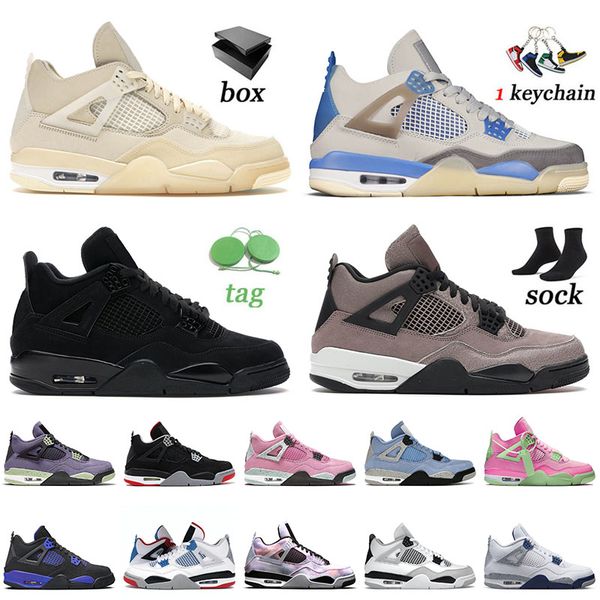 

2022 og jumpman 4 4s iv basketball shoes sail black cat taupe haze white oreo red thuner jorda jordens sneakers trainers 36-50