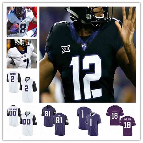 CHEN37 Custom College Tcu Horned Frogs Jersey de futebol Max Duggan Blair Conwright Garret Wallow La'Kendrick van Zandt Ladainian Tomlinson Barber