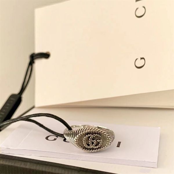 

81% off factory for sale gujia double silver oval twist hemp pattern ring