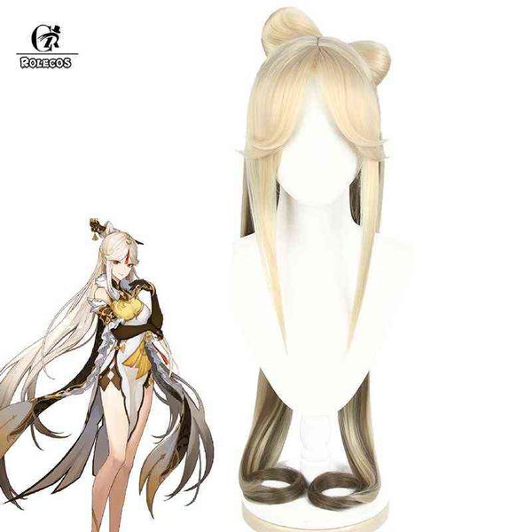 Rolecos Game Genshin Impact Cosplay Wig NingGuang Cosplay Wig Women Brige Headwear