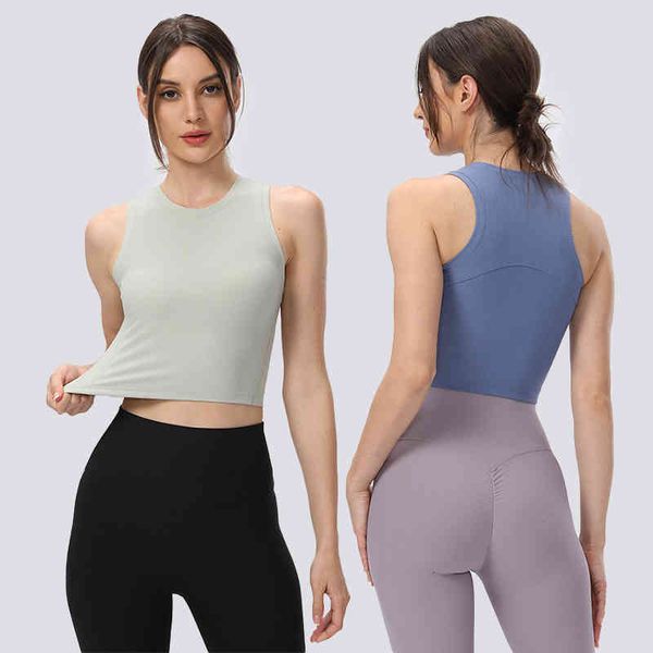 

women's two piece pants yoga vest in autumn and winter of rib high elastic no bra tight beautiful back quick drying body-building cloth, White