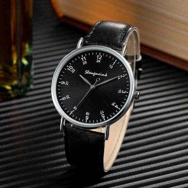 

watches jewelrymen watch roman numerals thin and light faux leather band quartz analog business wrist, Slivery;brown