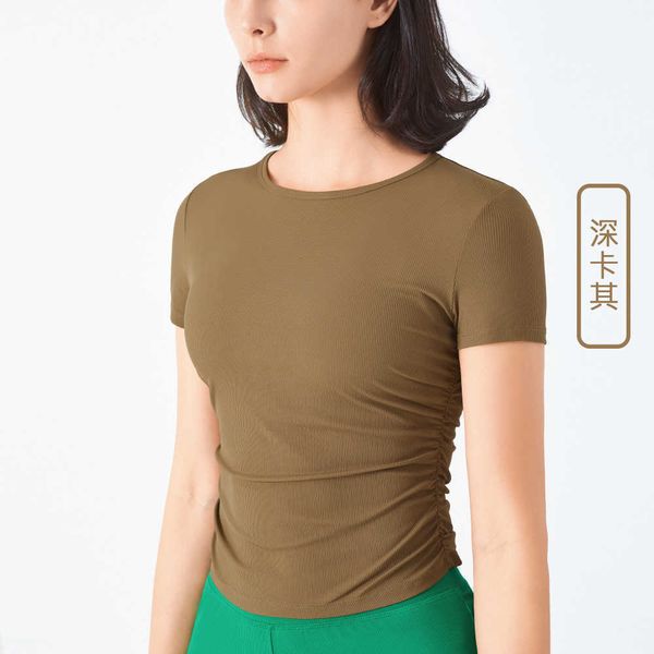 

gym clothes women running fiess sports short sleeve pullover tight sun protection yoga t-shirt casual workout top