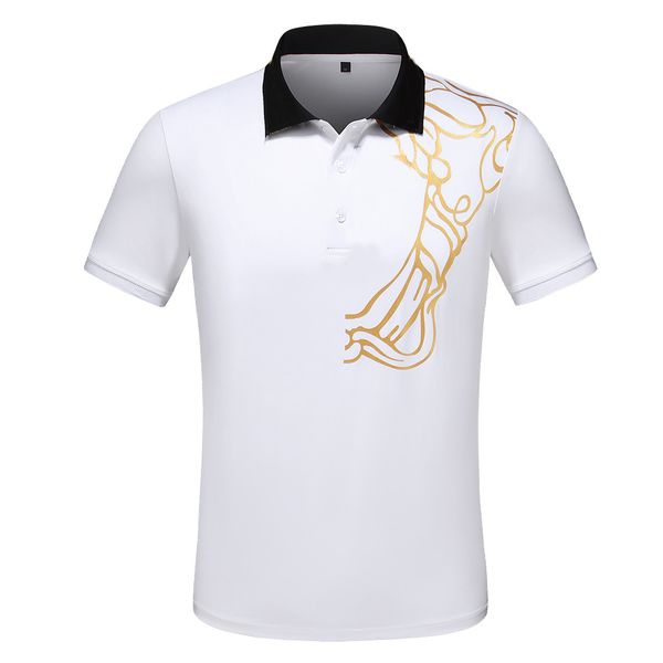 

mens polos t shirts men polo homme summer shirt embroidery t-shirts high street trend shirts tee, White;black
