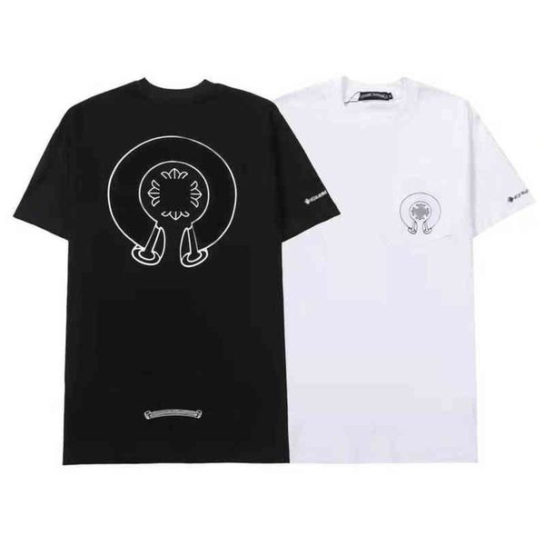 

summer ch men's t shirts brand man t-shirt luxury women cross sanskrit tees letter designer tshirts classic boy loose round neck shirt, White;black
