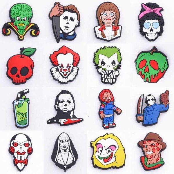 

halloween new arrival clog shoe charms new design fashion style, White;pink