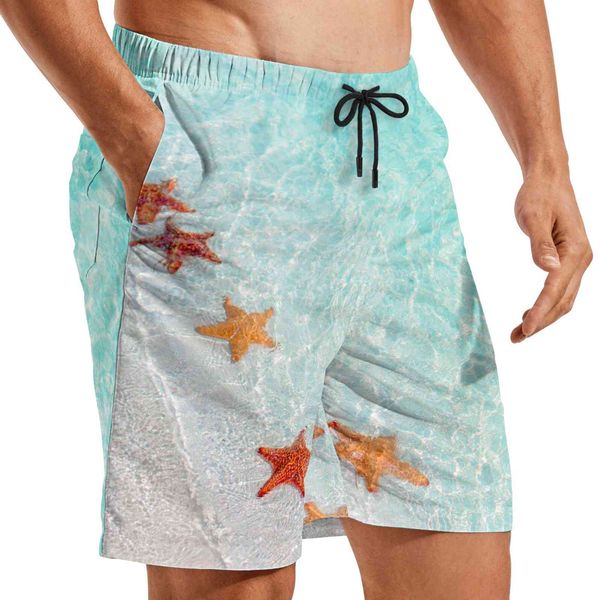 

2022 for_customization men's casual cool shorts beach pants fun pattern diy-shorts for seaside play, White;black