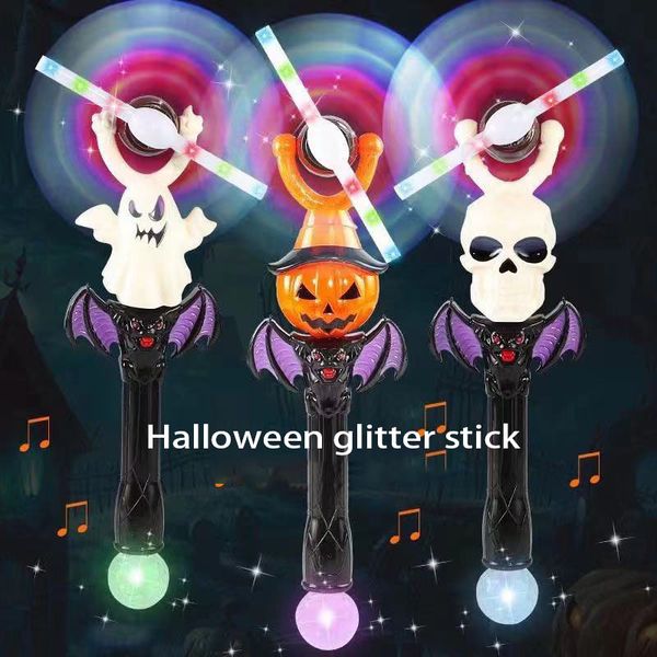 

halloween music flash colorful rotating pinwheel pumpkin hair light stick