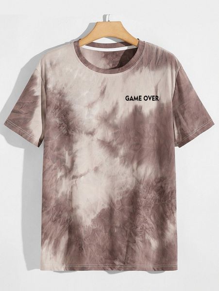 

men tie dye slogan graphic tee g8sf#, White;black