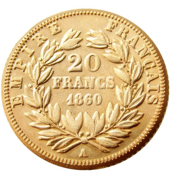 Francia 20 Francia 1860A/B Copia decorativa per monete placcate in oro, produzione di stampi in metallo, prezzo di fabbrica