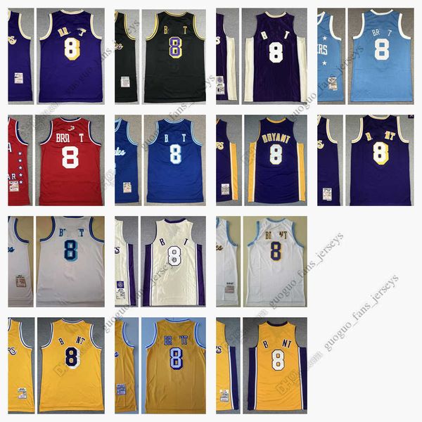 

retro mitchell and ness basketball 8 jerseys kkbb 96-97 04-05 98 2003 season jersey, Black;red