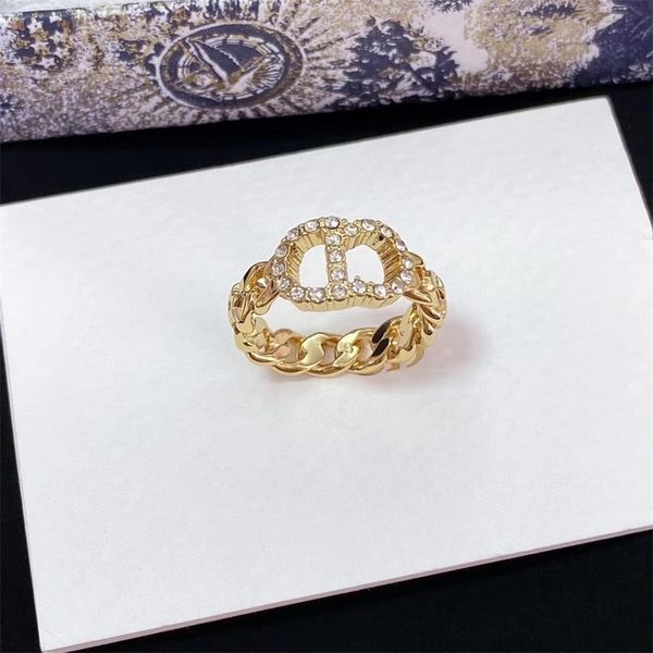 

letter full diamond ring female high sense hollow out pair ring, Silver