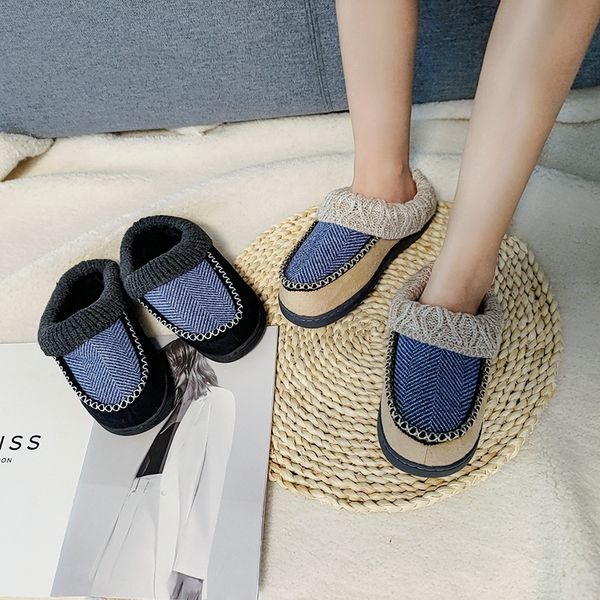 

2022 fashion new slippers wool home shoes women's warm non-slip slippers, Black