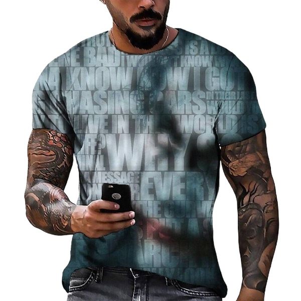 

men's tee t shirt 3d print graphic round neck casual daily 3d print short sleeve fashion designer cool comfortable gray v88u#, White;black