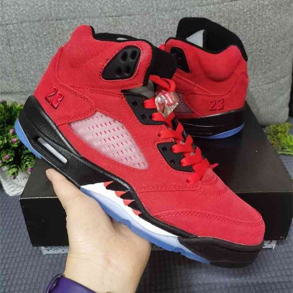 

shoes raging bull men varsity red black white 5s sneaker