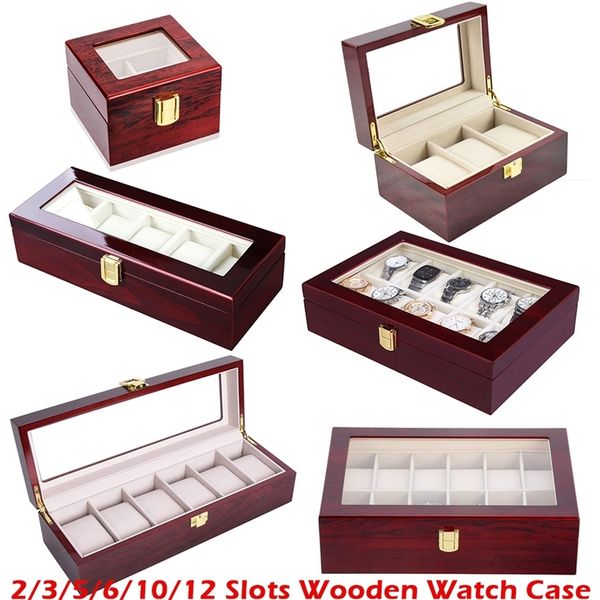 

luxury wooden watch box watch holder box for watches men glass jewelry organizer box 2 3 5 12 grids watch organizer d30 220509, Black;blue