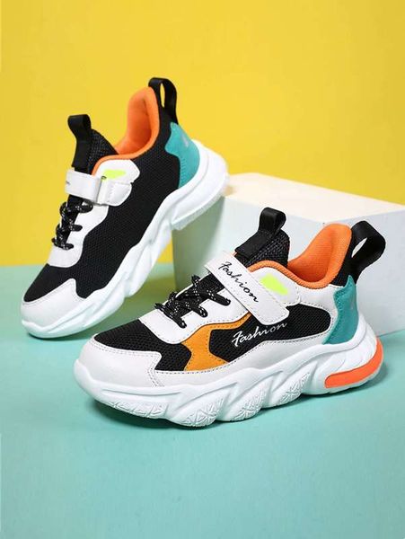 

boys letter graphic colorblock chunky sneakers she, Black