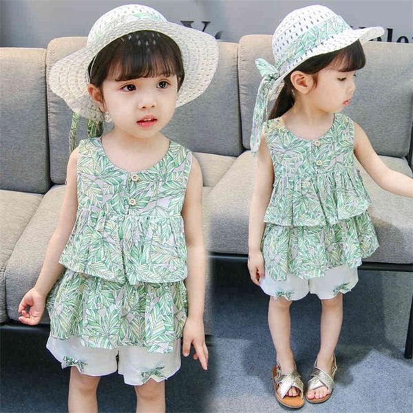

children floral dress short children's big bow for girls summer kid clothes 210412, White