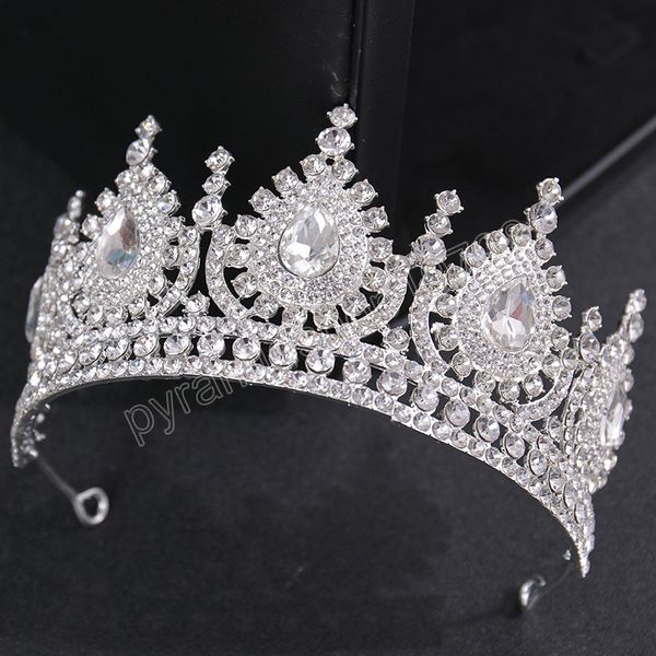 Grün Rot AB Strass Kristall Große Krone Hochzeit Tiara für Frauen Hochzeit Haarschmuck Zubehör