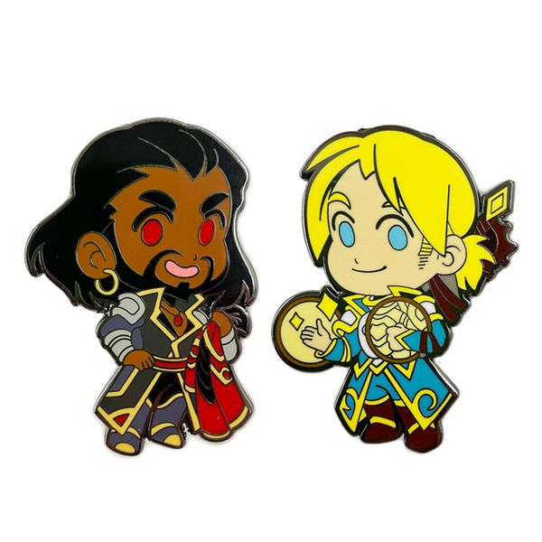 

game pin badge on backpack cartoon wrathion brooch pins for clothes broche for boy gift, Blue