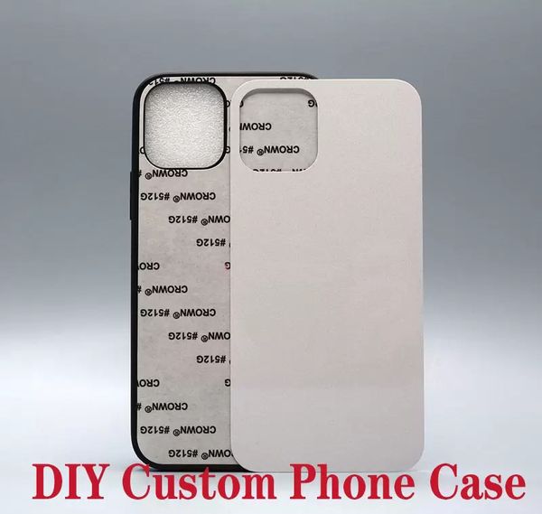 Custodia per telefono personalizzata TPU PC Blank 2D sublimazione trasferimento di calore in plastica dura con inserti in alluminio per iPhone 14 13 11 12 XS MAX Samsung S10 NOTE 9