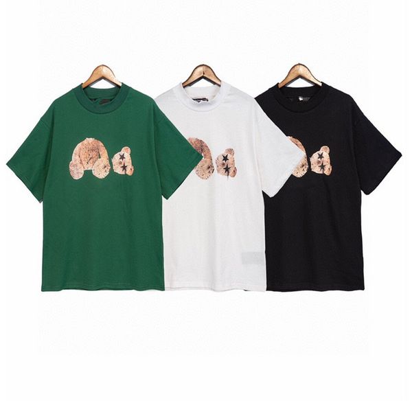 

2022 angel outdoor t-shirts palm trendy decapitated teddy bear print t-shirt loose men's and, Gray;blue