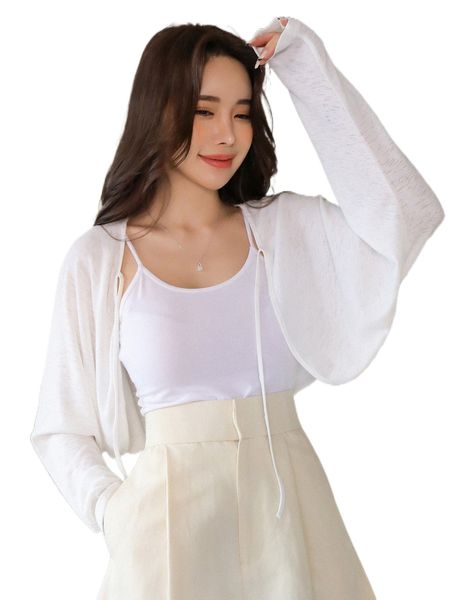 

dazy knot front raglan sleeve without cami d5lo#, White