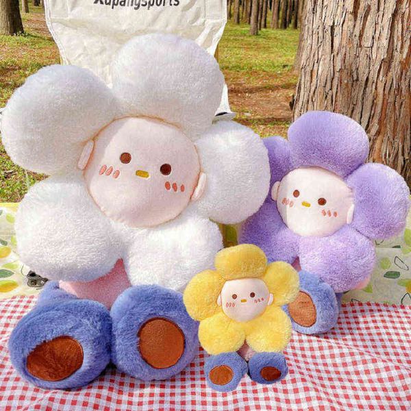 Creative Suower Head Baby Corpo Humano Cuddle encheu Flor Cushion Shy Check Children Figura Doll Cuddles para presente J220704