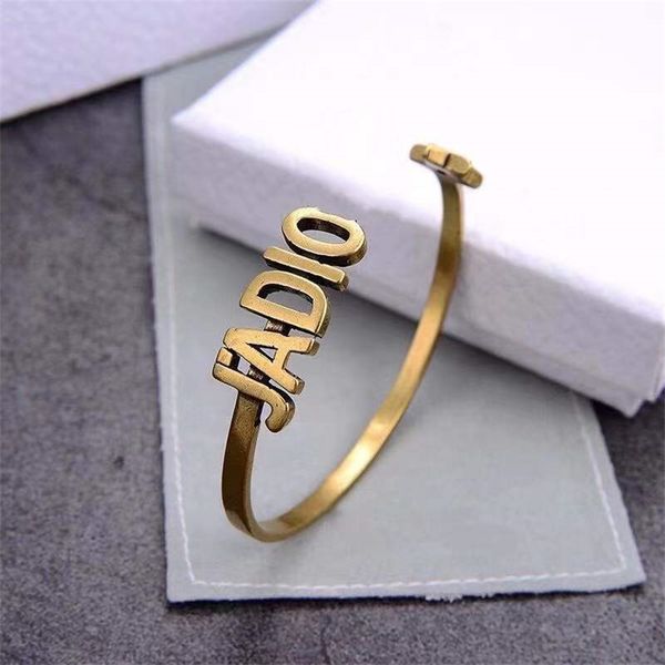 

fine version letter bracelet female light luxury open bracelet female, Black