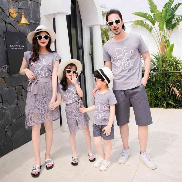 matching family outfits summer mother daughter dresses family look dad and son matching t-shirt &shorts matching couple outfits aa220326, Red;yellow