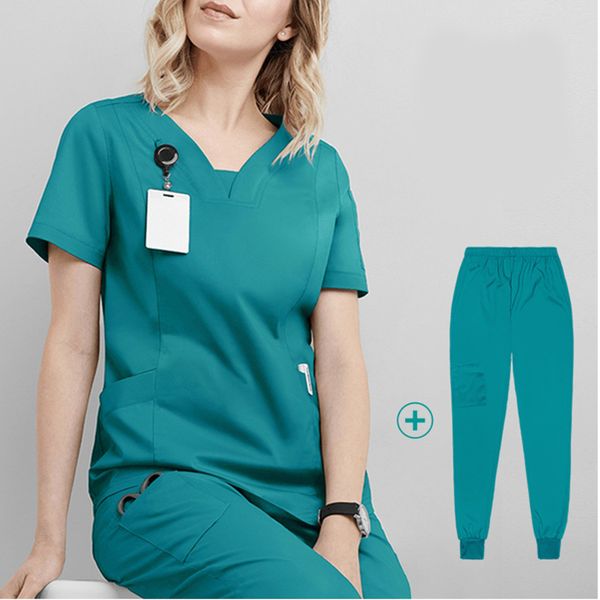 YL Macacão cirúrgico uniforme médico calças de duas peças Scrubs Hospital Workwear