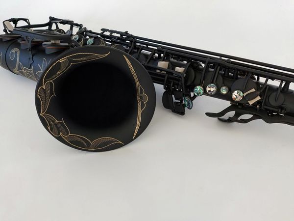 KALUOLIN hochwertiges schwarzes Tenor-Saxophon, das professionelle B-Musikinstrumente spielt, mit Koffer als Geschenk