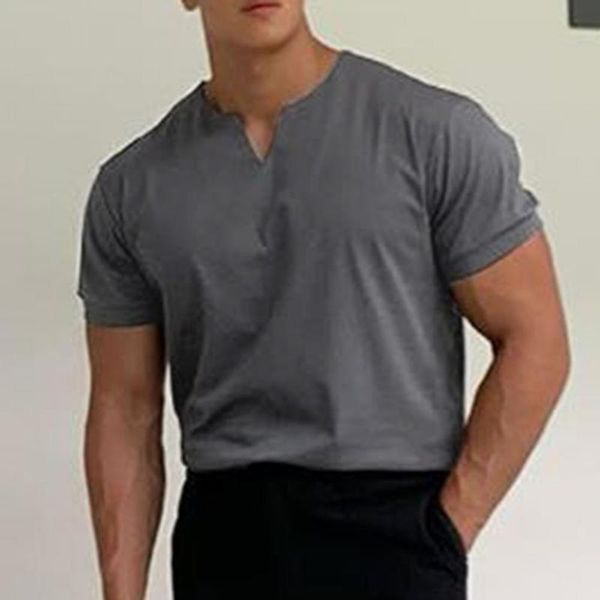 

men shorts v neck breathable cotton blend sport gym for daily life 0617, White