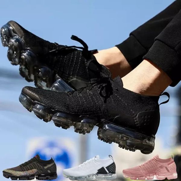 

2022 men air runnings shoes vapourmax fly 2.0 knit 1.0 max triple black sports vapor women volt orca trainers cushion sneaker, Black;brown