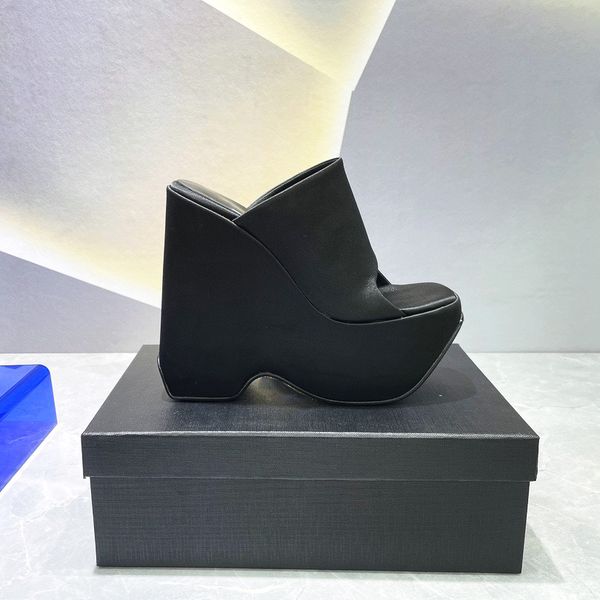 

black la medusa triplatform satin platform wedges slippers sandals mules high-chunky heels slip-on open toe for women heeled luxury designer