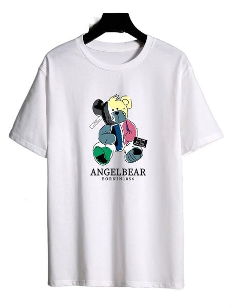 

men cartoon and letter graphic tee w5nu#, White;black
