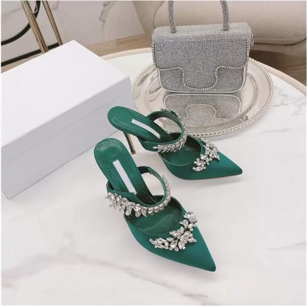 Sapatos de sapatos de salto feminino Designer Crystal Diamond High Sandals Wedding Party Fashion Sandal 35-42