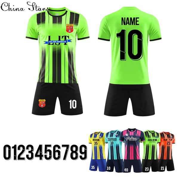 

children men soccer jersey sets kids football kits uniforms futbol training shirts suit sportwear diy custom 220615, Gray