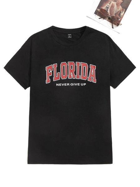 

men slogan graphic tee u3cf#, White;black