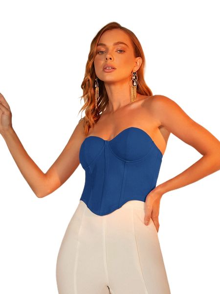 

zip back bustier 87s1#, White