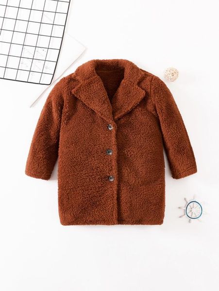 

toddler boys lapel neck flannel coat she, Blue;gray