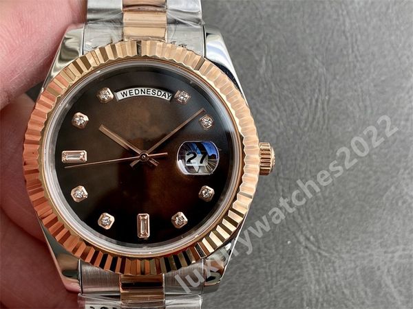 

mens watches mp maker asia 2813 automatic movement mechanical brown dial 40mm stainless steel sapphire solid clasp president men wristwatche, Slivery;brown