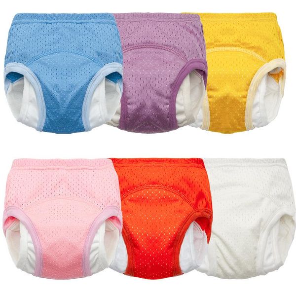 Calcinha 4pcs/lote Baby Potty Training Pants Roufera Faleira Mesh Mesh Gaze Pocket Pocket Faker Pockets Acessórios infantis à prova de