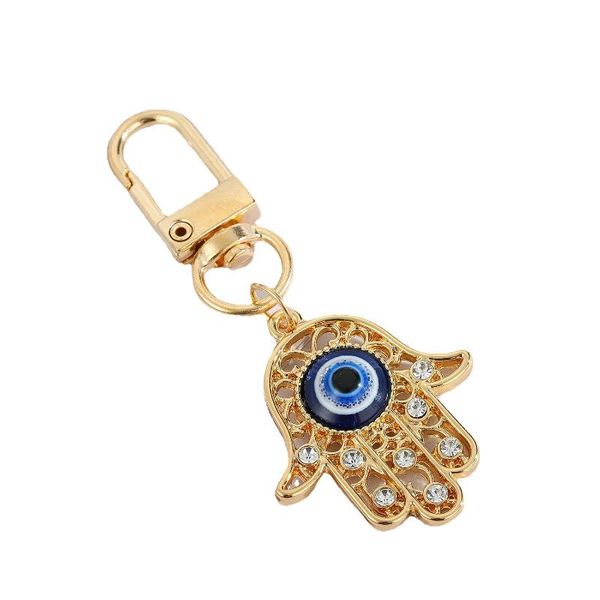 

keychains stainless steel turkish eye key keychain fashion devil's keyring bag pendant women's men's car chain accessorieskey, Silver