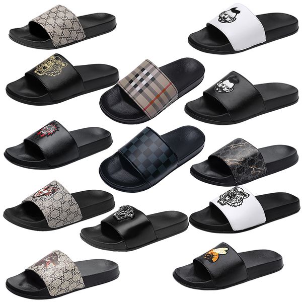 

2022 luxury brand slides sandals designer slippers shoes g grid pattern avatar beach sandal slipper men light flip flops sneakers, Black