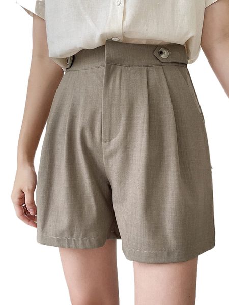 

dazy fold pleated button detail shorts s9yk#, White;black