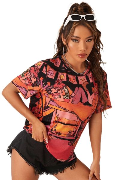 

x kate mchugh cartoon & figure graphic tee 50am#, White