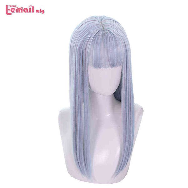 L-E-ELAIL WIG SINTÉTICA HALLOWEEN de 65cm de comprimento lolita lolita colorida mista harajuku Cosplay resistente ao calor Mulheres S220505