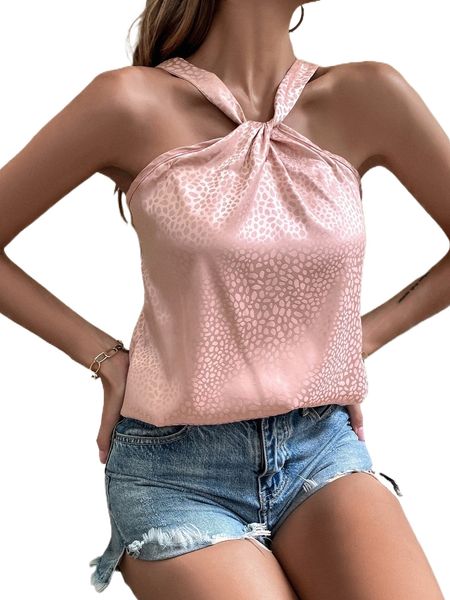

dalmatian jacquard twist front satin cami m7nl#, White