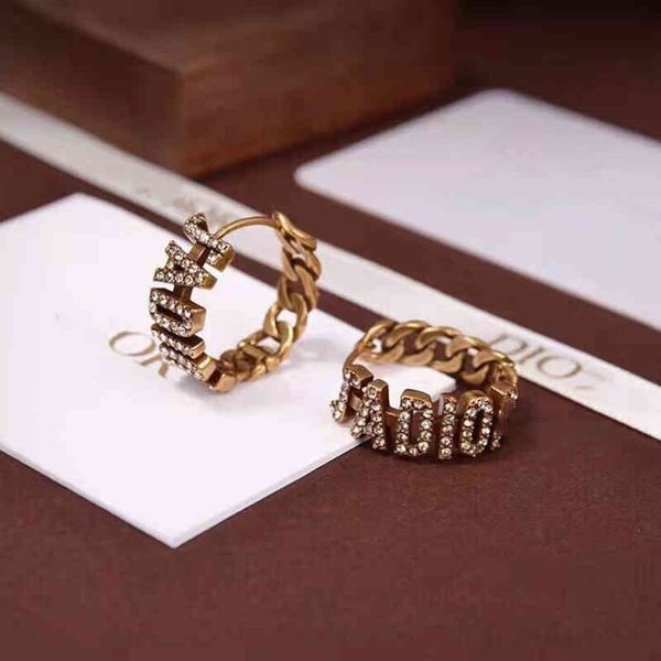 

2022 factory wholesale new di 1.1 high version full diamond earrings female used hollow earrings, Golden